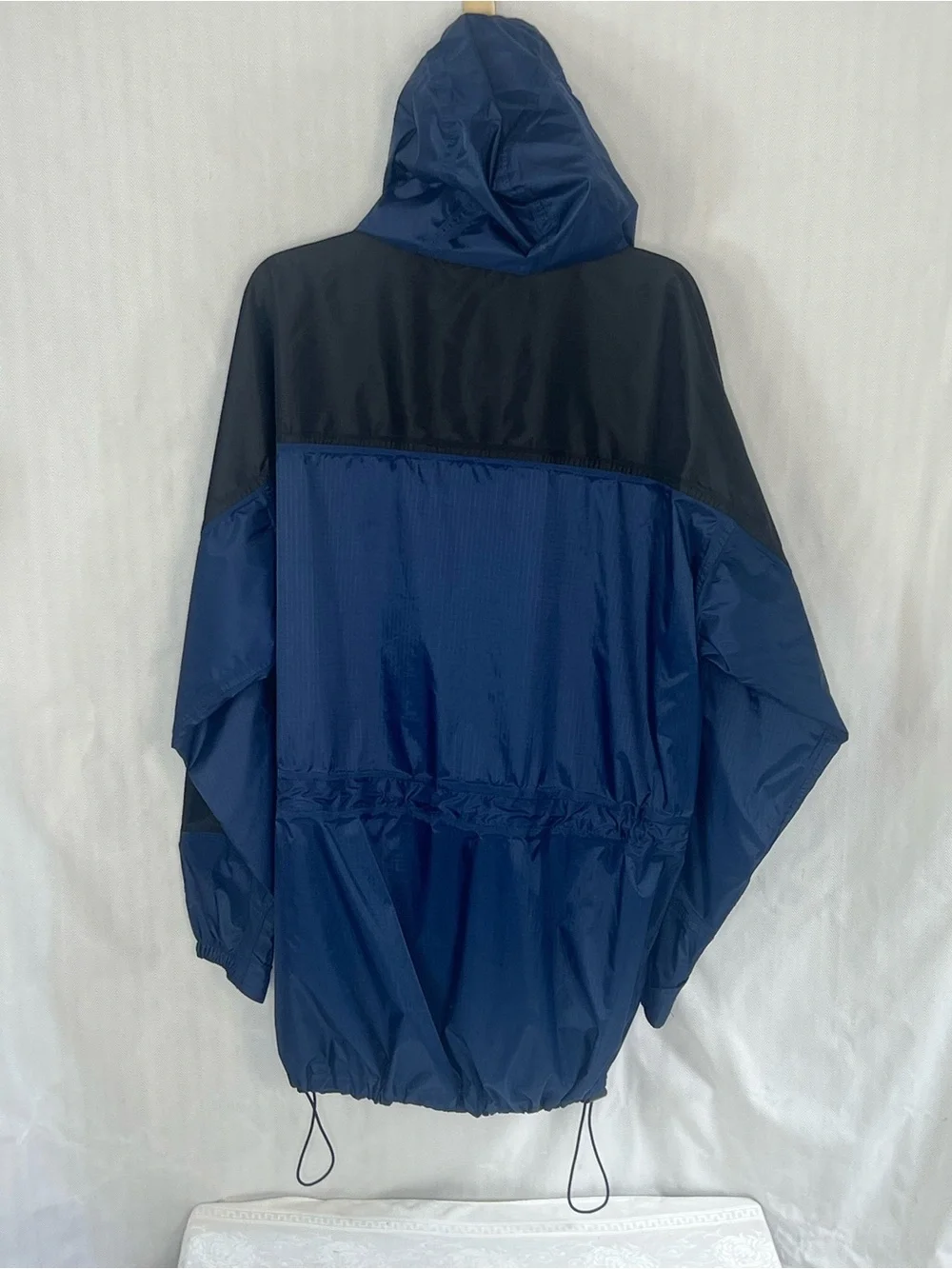 Stearns Dry Wear Jacket Nylon Waterproof Cinch Waist Hooded Blue/Black M/L👍